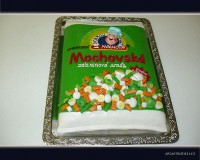 Marcipánový modelovaný dort.